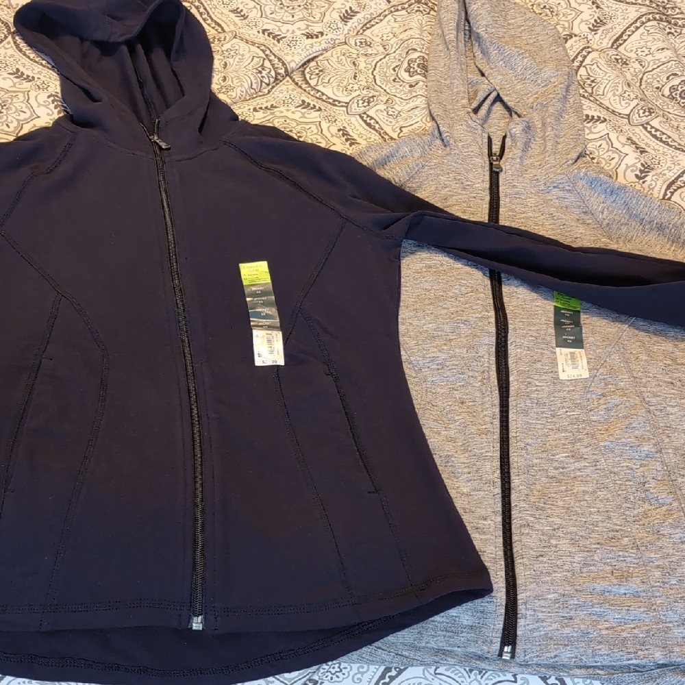 NWT Tek Gear Hooded Jacket   Set Of 3    XS 2 Navy/1 Gray